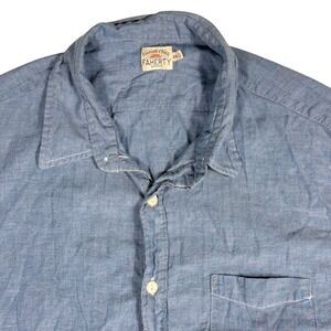 Faherty Brand Mens XXL Blue Short‎ Sleeve Button Down Casual Shirt